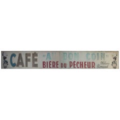 Antique Belgian Beer Sign "Fishermans Beer"