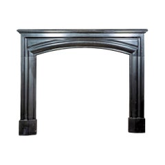 Antique Belgian Black Noir De Mazy Marble Mantel