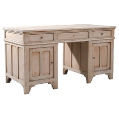 Antique Belgian Bleached Oak Desk