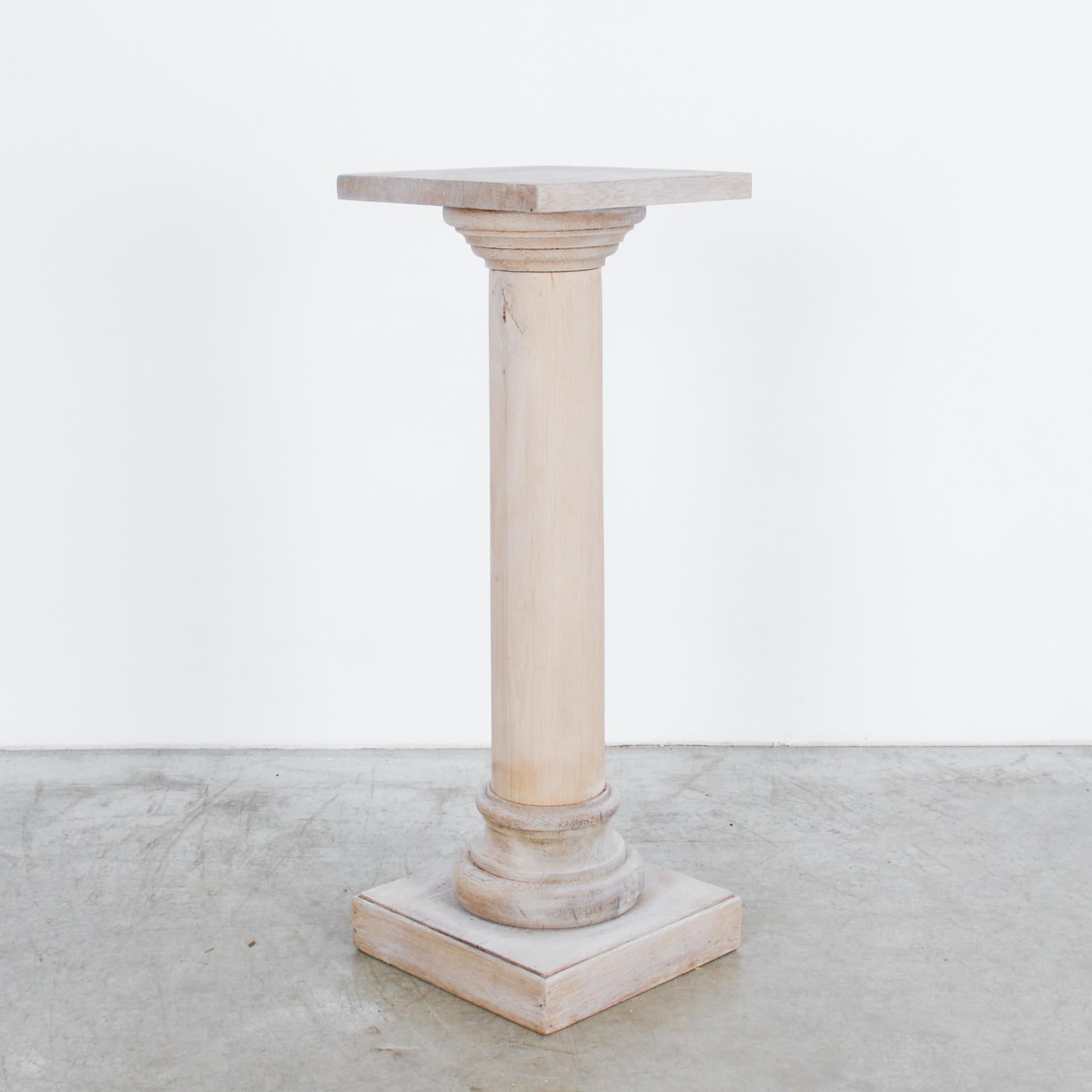 French Provincial Antique Belgian Bleached Oak Pedestal