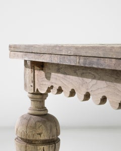 Antique Belgian Bleached Oak Table