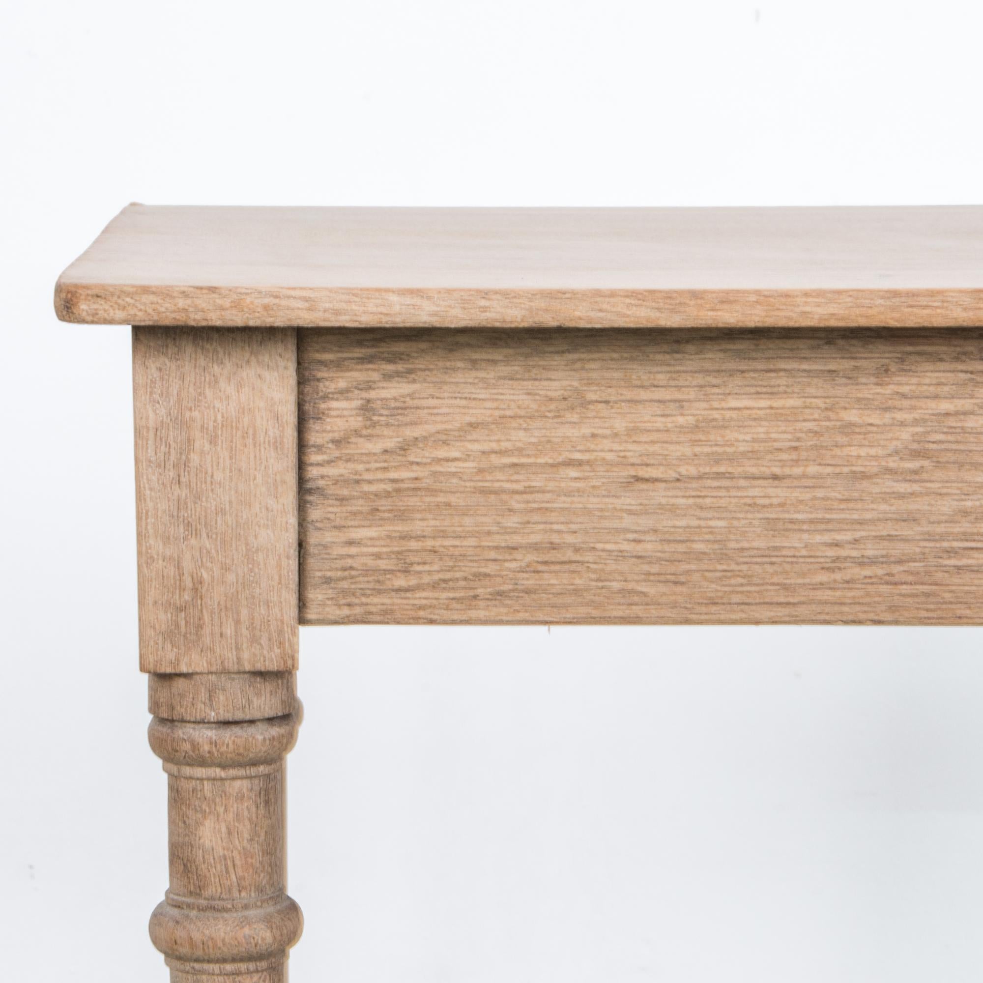 Early 20th Century Antique Belgian Bleached Oak Table