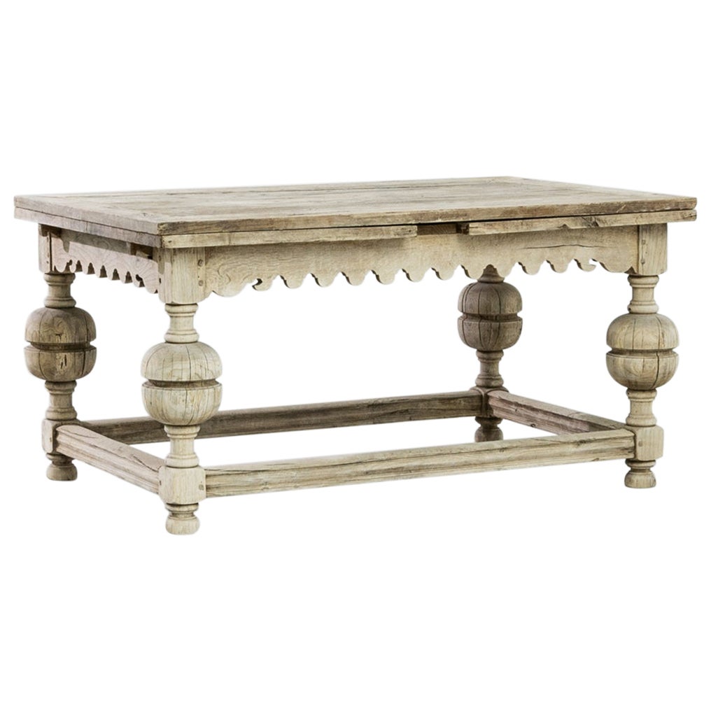Antique Belgian Bleached Oak Table
