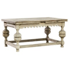 Antique Belgian Bleached Oak Table