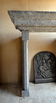 Antique Belgian Bluestone Fireplace, 19th Century