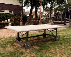 Antique Belgian Bluestone Garden Table 19th Century