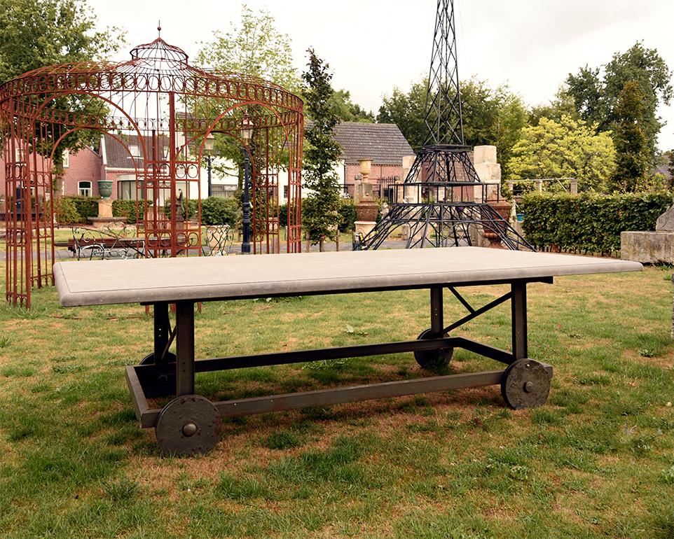 Antique Belgian Bluestone Garden Table 19th Century In Fair Condition In Udenhout, NL