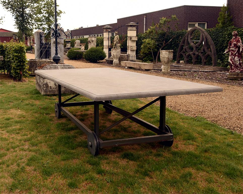 Stone Antique Belgian Bluestone Garden Table 19th Century