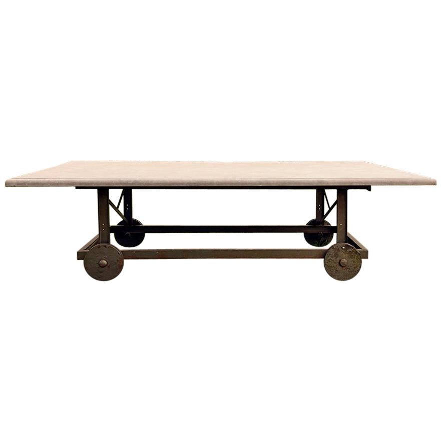 Antique Belgian Bluestone Garden Table 19th Century