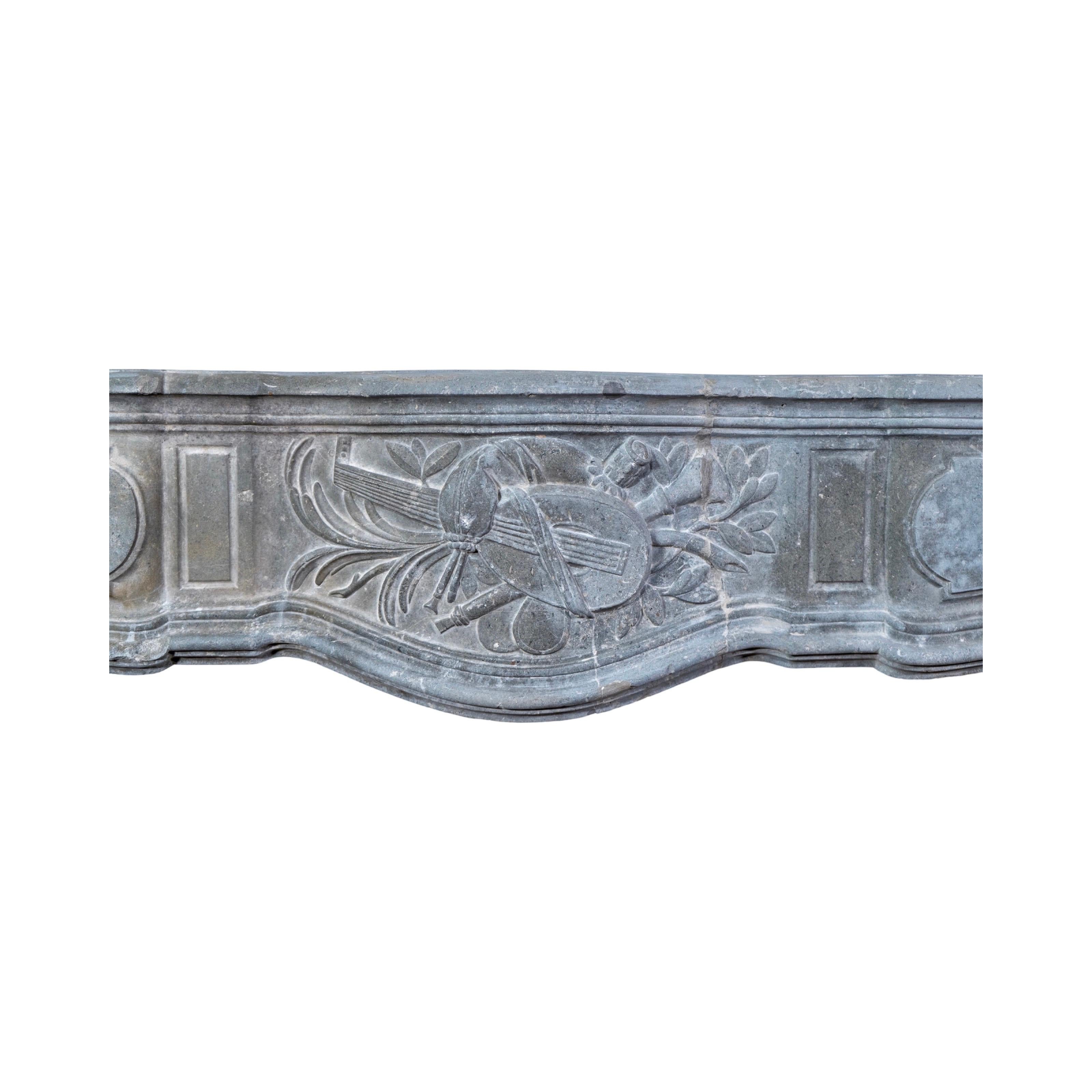 Antique Belgian Bluestone Mantel In Good Condition In Dallas, TX