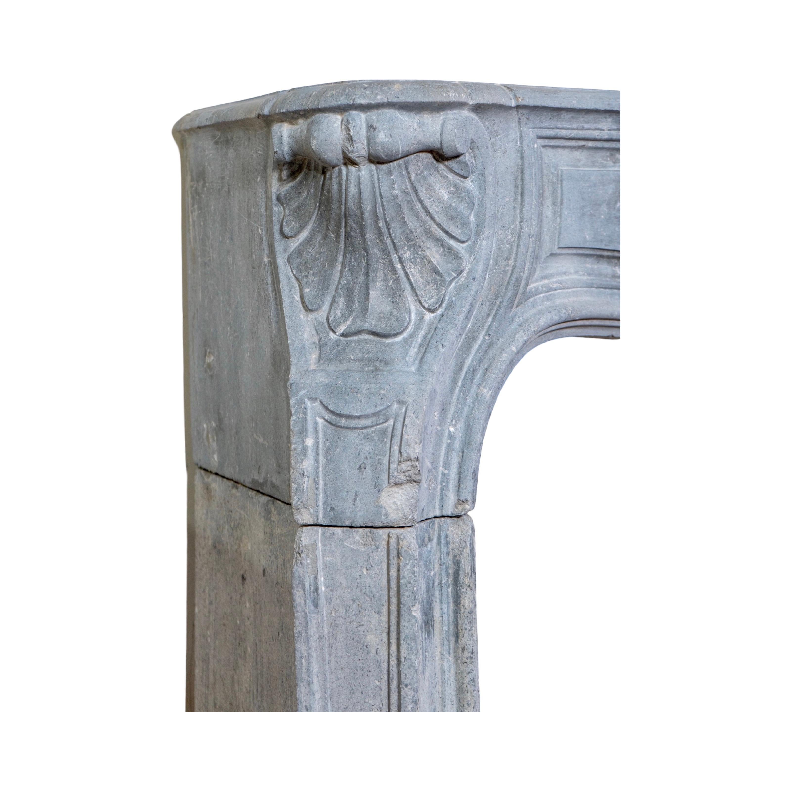 17th Century Antique Belgian Bluestone Mantel
