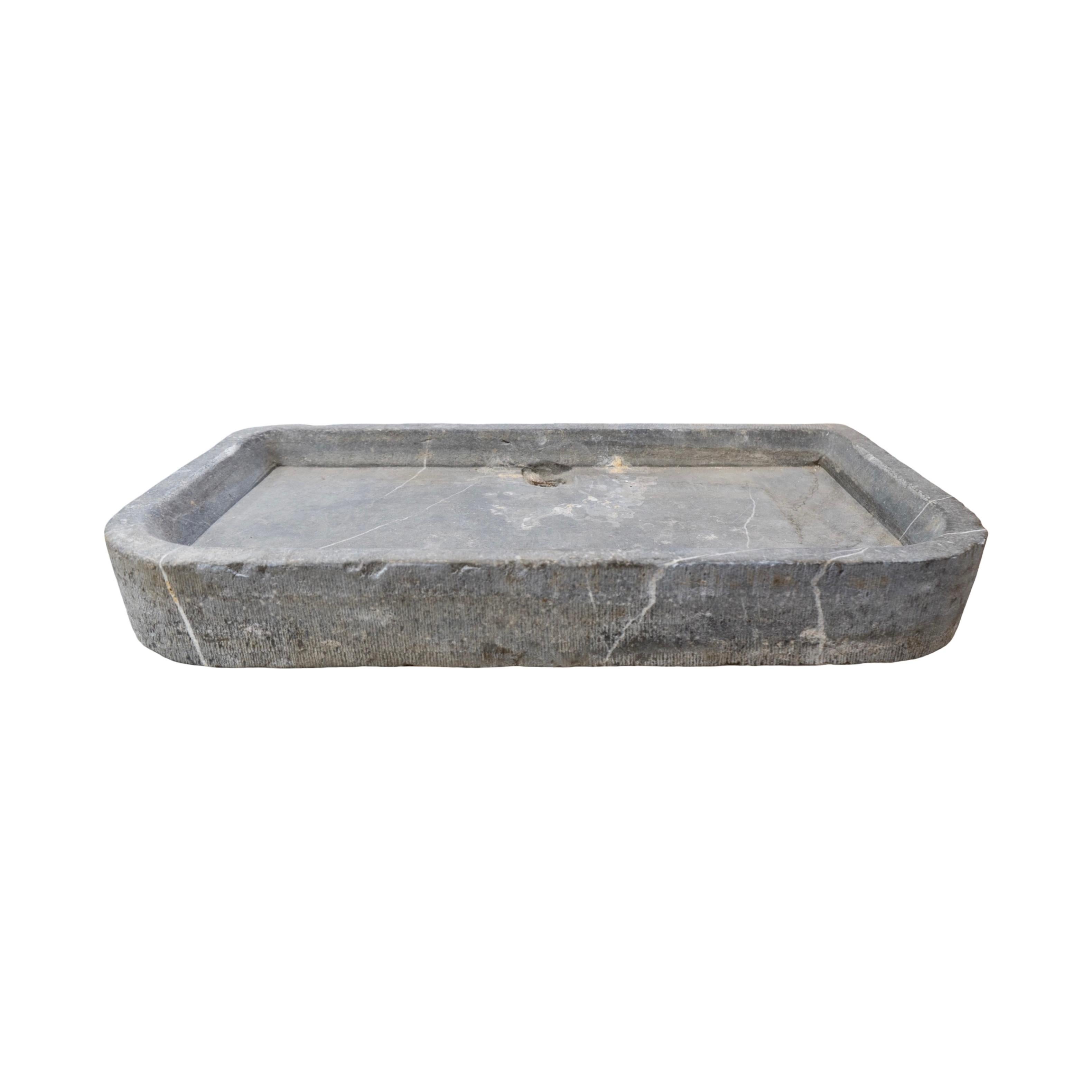 Antique Belgian Bluestone Sink In Good Condition For Sale In Dallas, TX