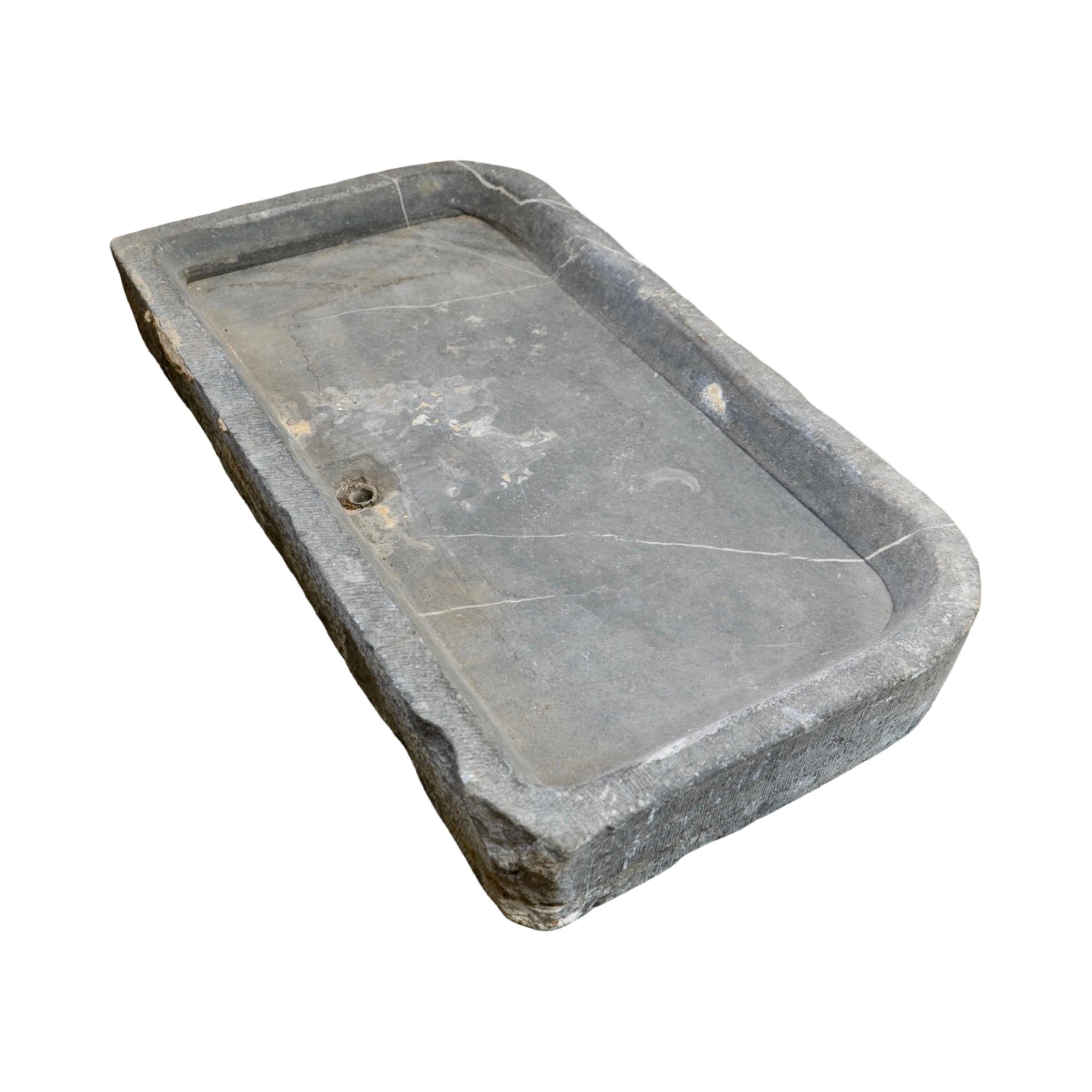 Stone Antique Belgian Bluestone Sink For Sale