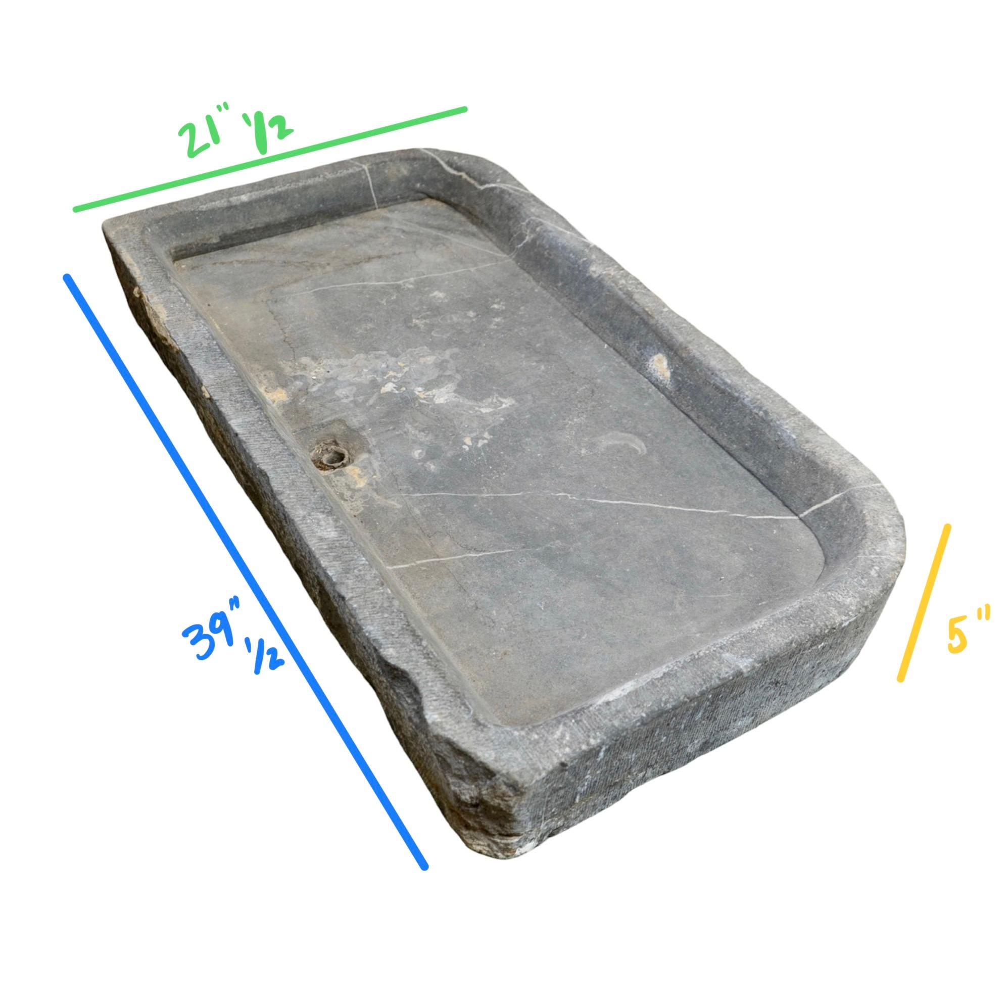 Antique Belgian Bluestone Sink For Sale 2