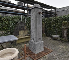 Antique Belgian bluestone village pump with grate 19th Century