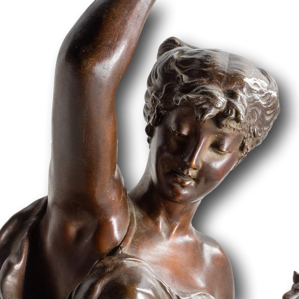 Antica figura belga in bronzo Fleur d'amour di Auguste de Wever in vendita 6