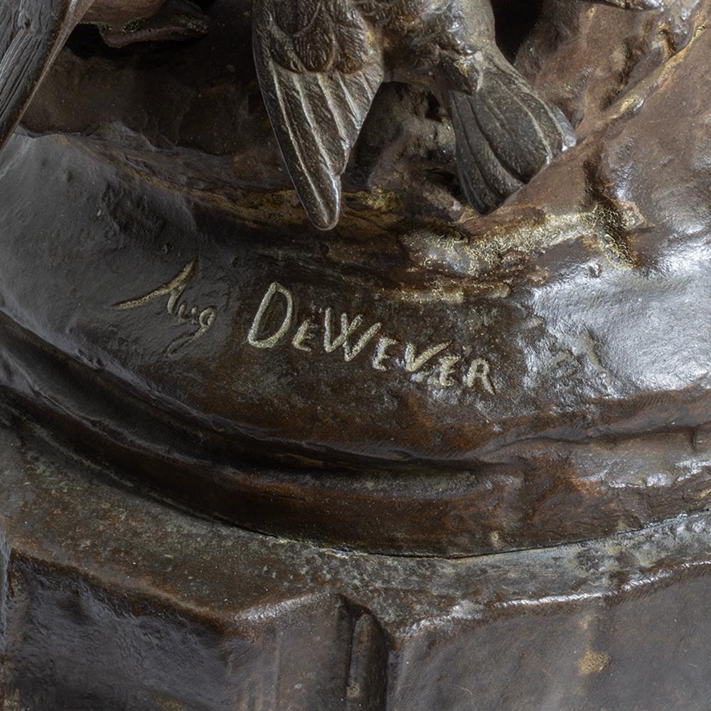 Antica figura belga in bronzo Fleur d'amour di Auguste de Wever in vendita 8