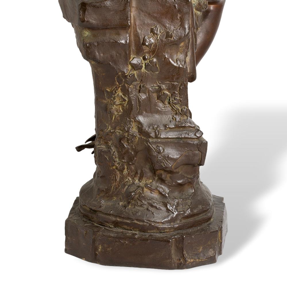 Antica figura belga in bronzo Fleur d'amour di Auguste de Wever in vendita 10