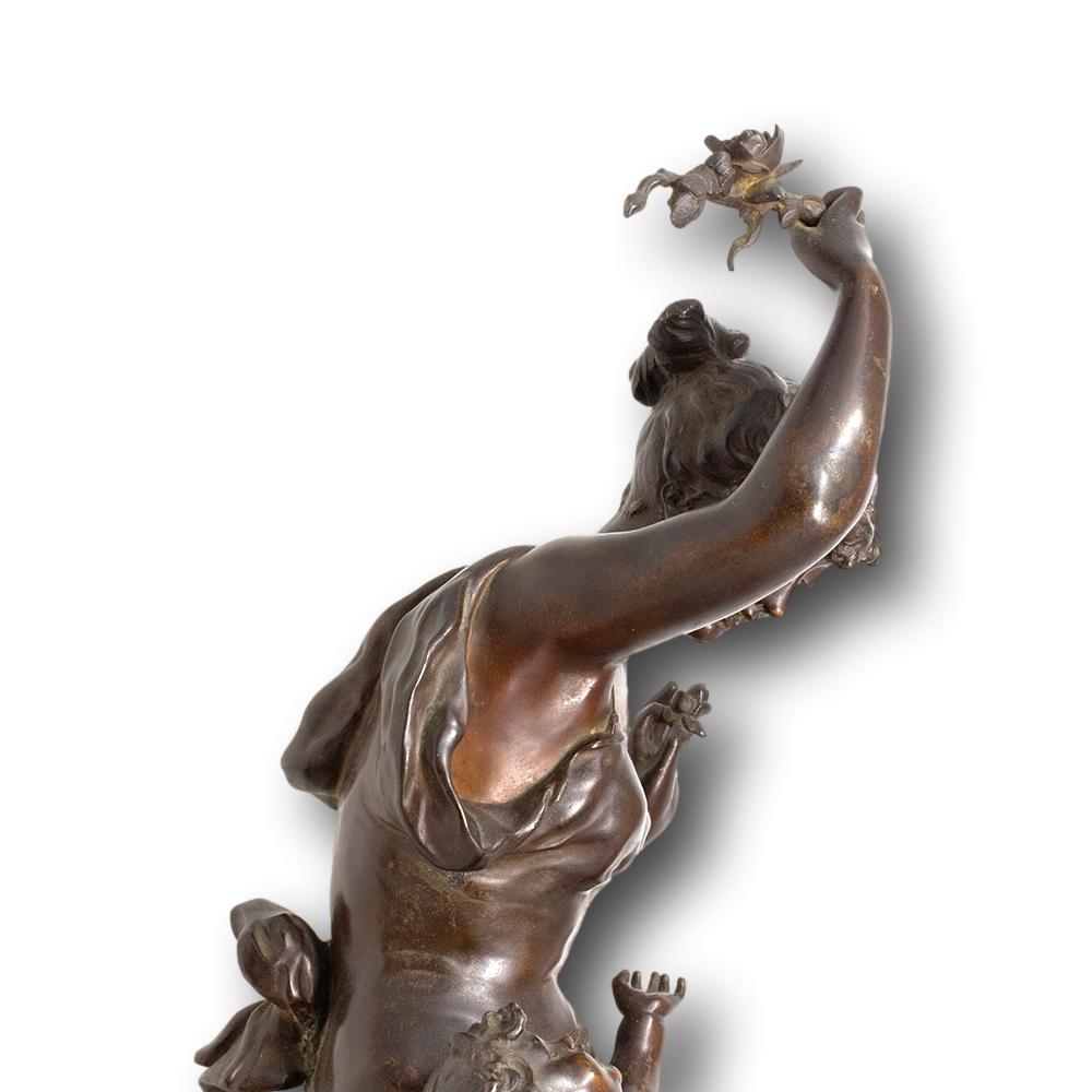 Antica figura belga in bronzo Fleur d'amour di Auguste de Wever in vendita 11