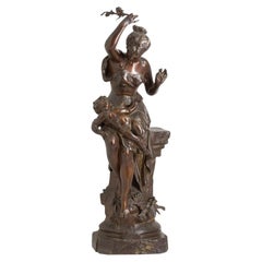 Antique Belgian Bronze Figure Fleur d’amour by Auguste de Wever