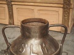 Antique Belgian Cast Iron Milk Container, circa 1920s