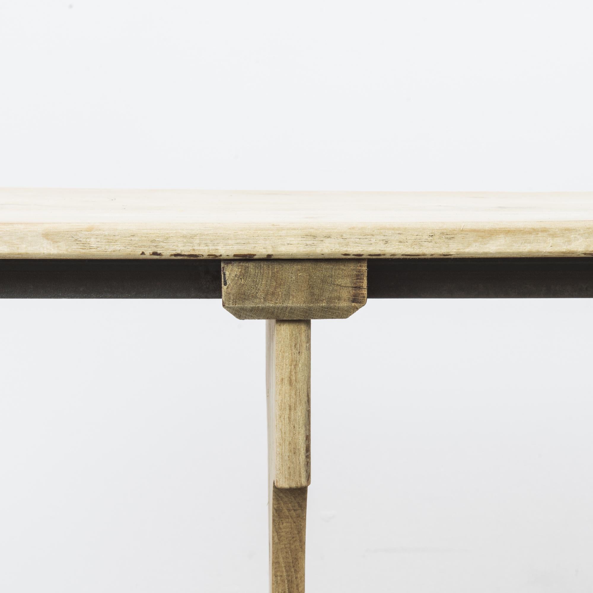 Antique Belgian Console Trestle Table In Good Condition In High Point, NC