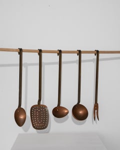 Antique Belgian Copper Kitchen Tools, Set of Five