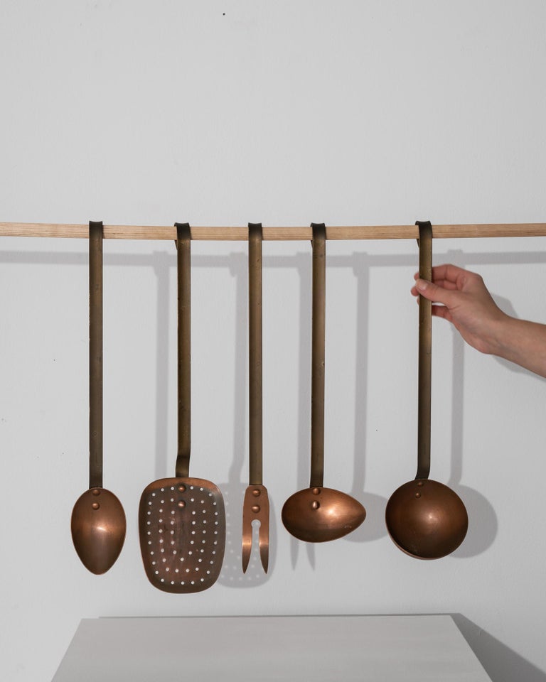 Antique Belgian Copper Kitchen Tools, Set of Five For Sale at 1stDibs