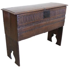 Antique Belgian French Carved Dowry Chest
