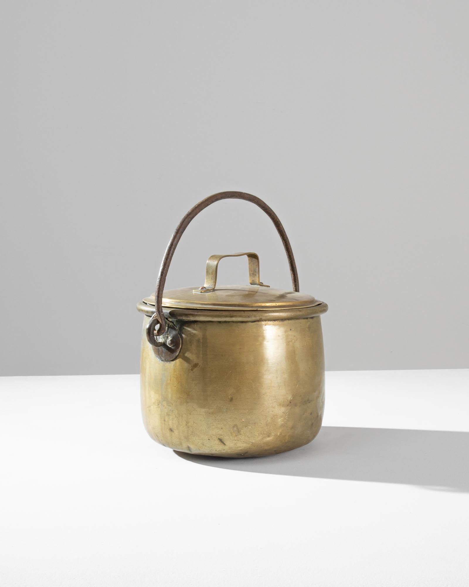 19th Century Antique Belgian French Cauldron with Lid
