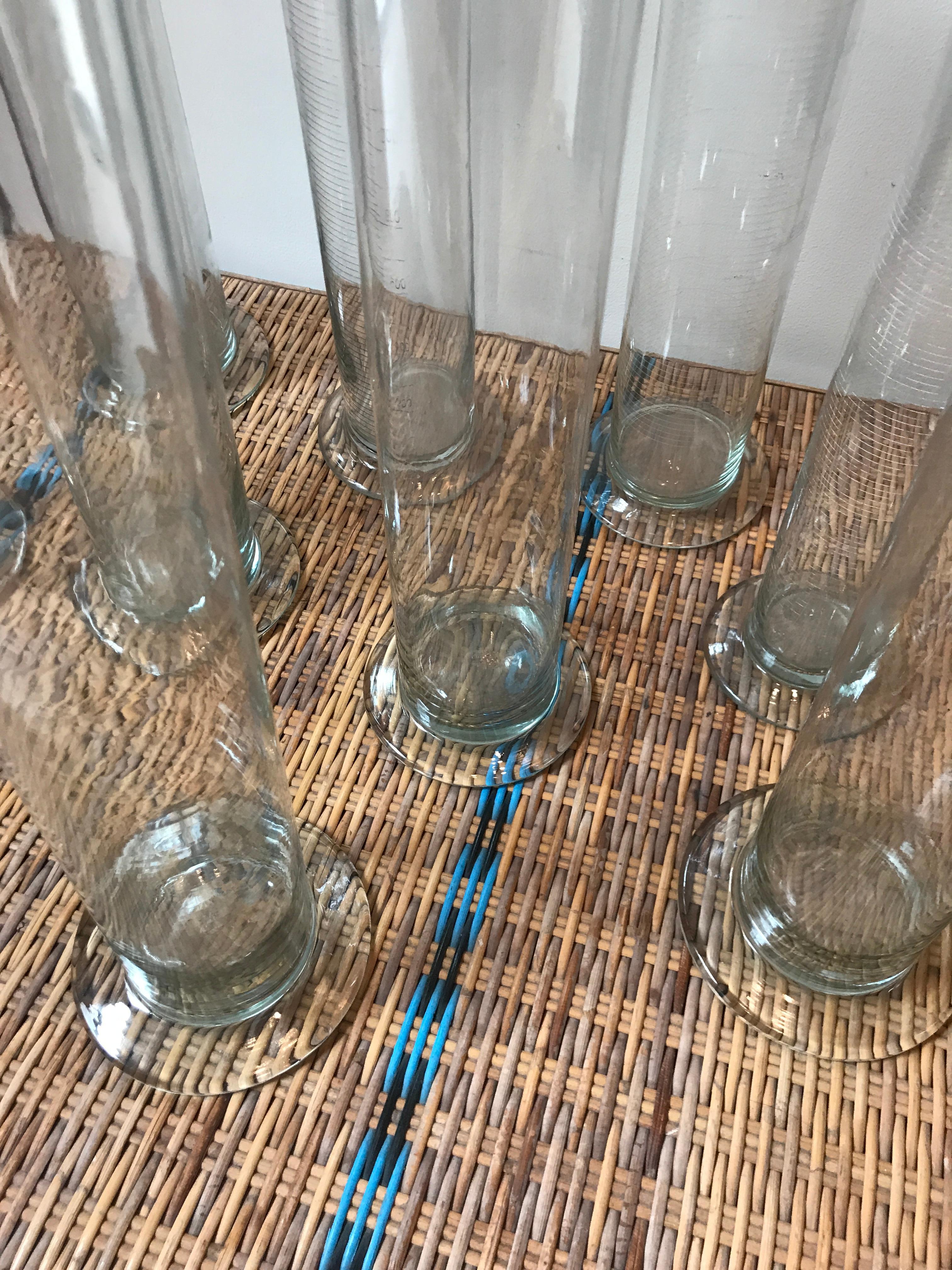 Antique Belgian Glass Chemistry Beaker Vases 2