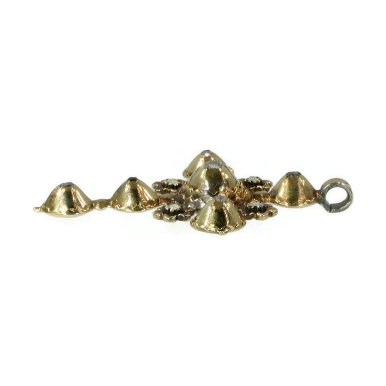 Antique Belgian Gold Cross Pendant with Old Table Cut Rose Cut Diamonds ...