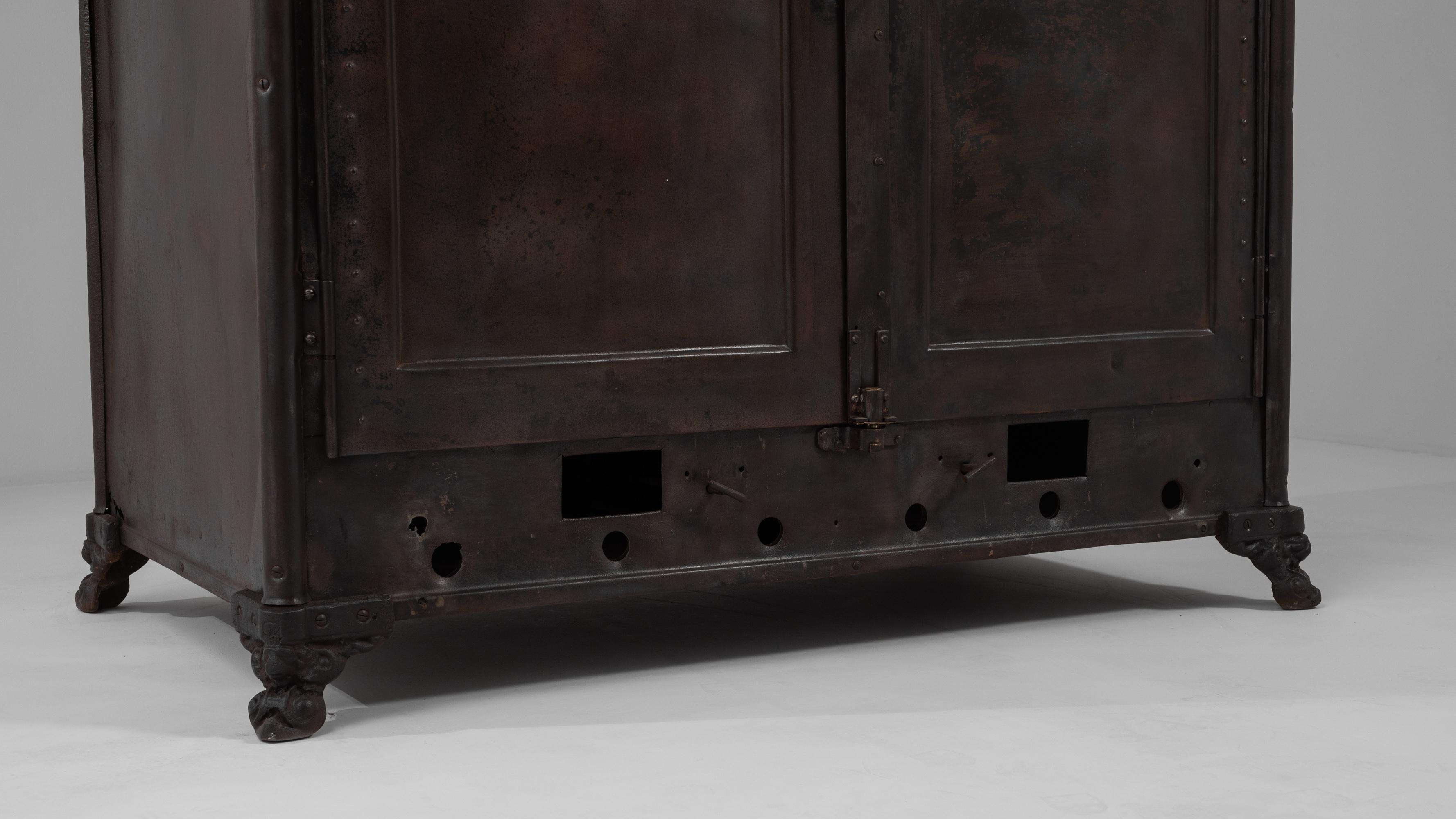 Antique Belgian Industrial Metal Cabinet For Sale 6