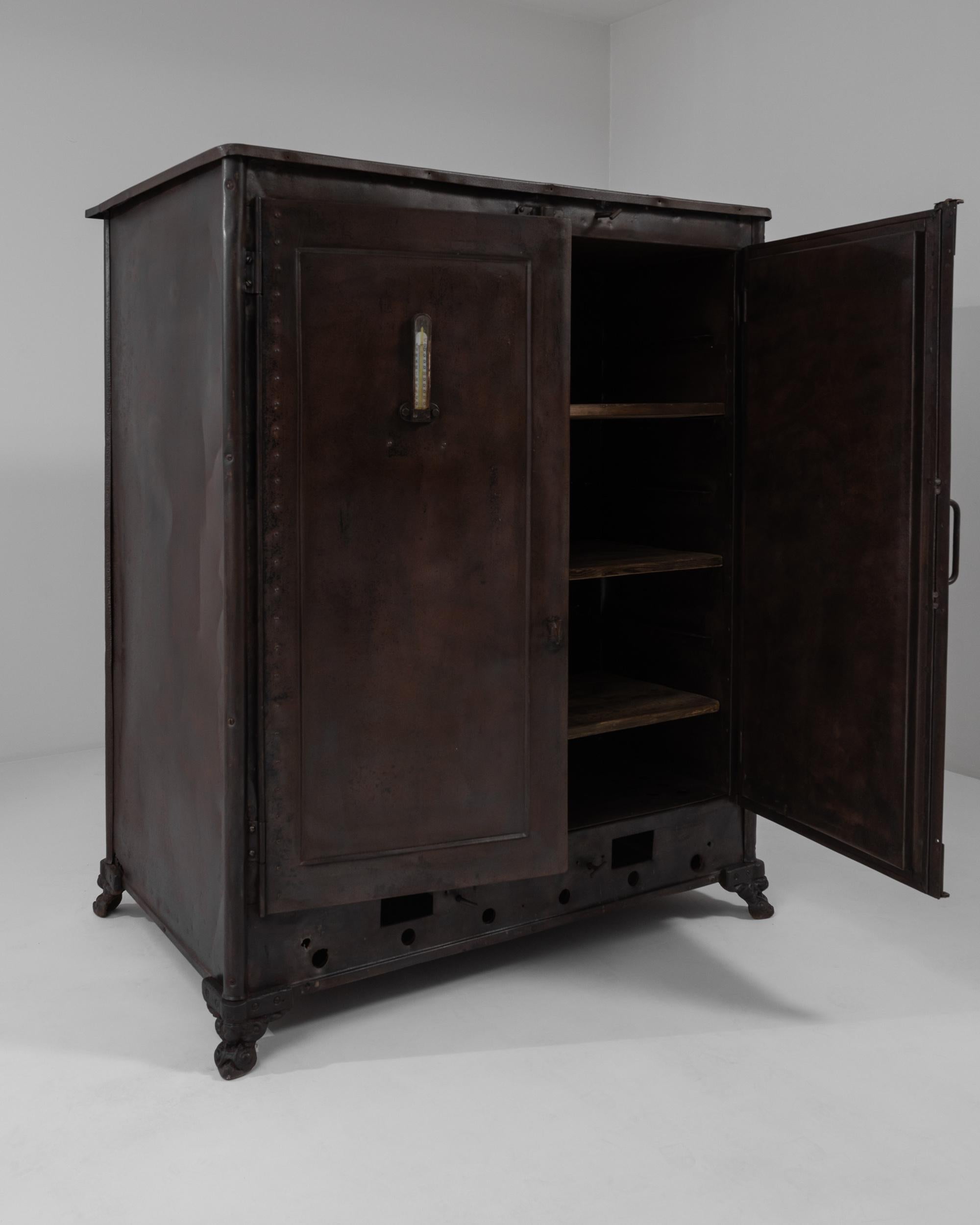 Antique Belgian Industrial Metal Cabinet For Sale 3