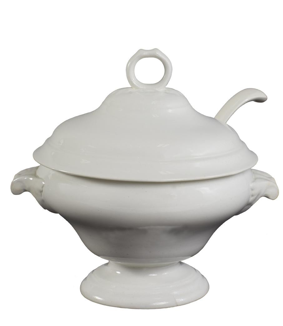 This beautiful antique ironstone tureen includes a lid and a ladle.

Since Schumacher was founded in 1889, our family-owned company has been synonymous with style, taste, and innovation. A passion for luxury and an unwavering commitment to beauty