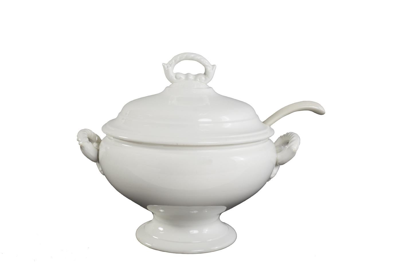 Antique Belgian Ironstone Tureen In Good Condition In New York, NY