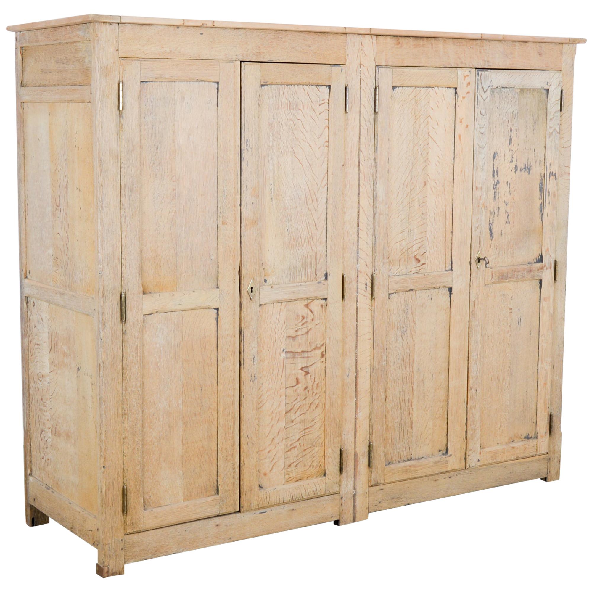 Antique Belgian Oak Double Armoire at 1stDibs