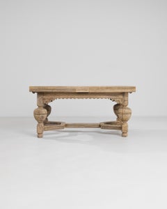 Antique Belgian Oak Pull Leaf Table