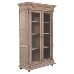 Antique Belgian Oak Vitrine