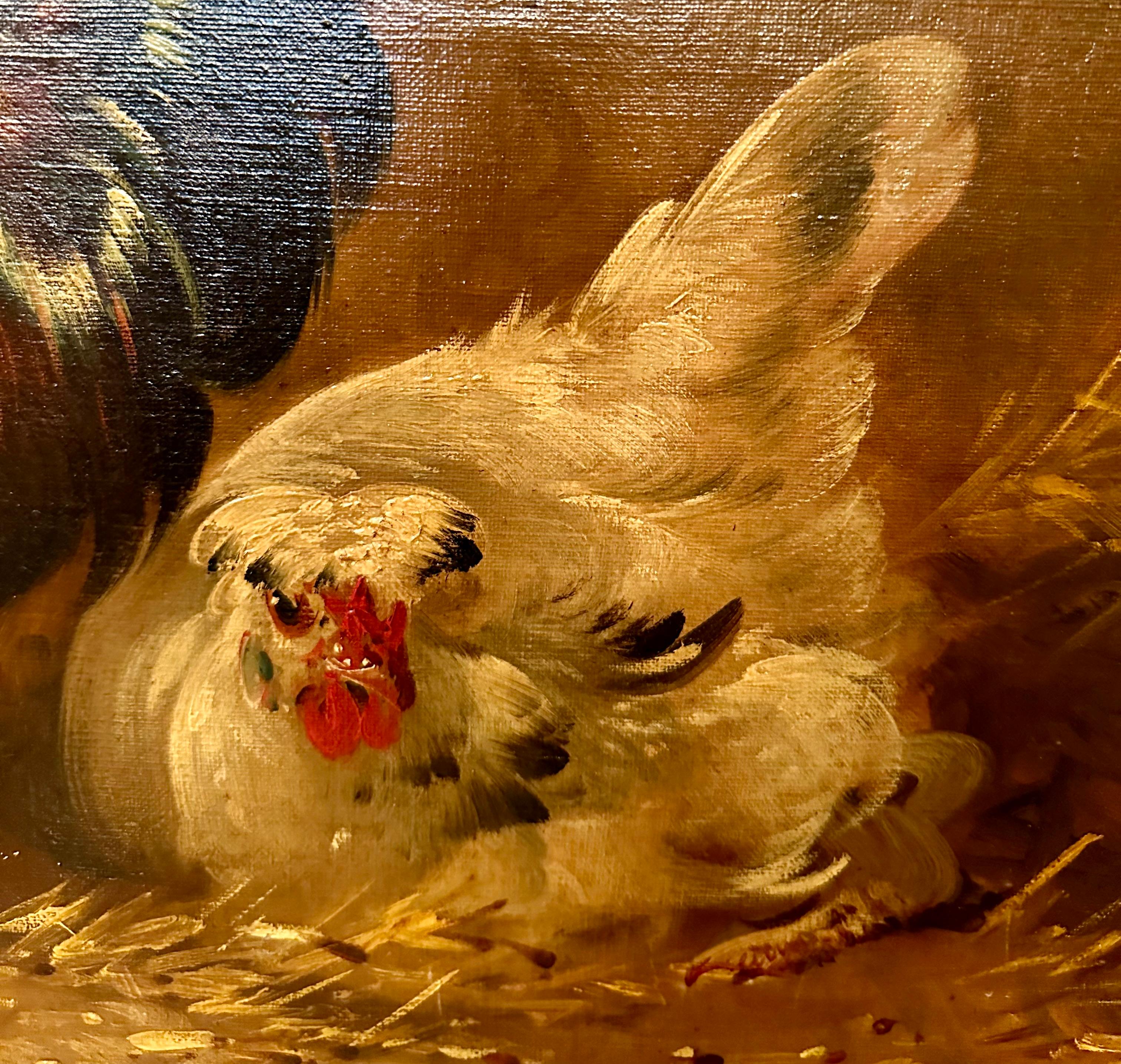 Antique Belgian Oil on Canvas 
