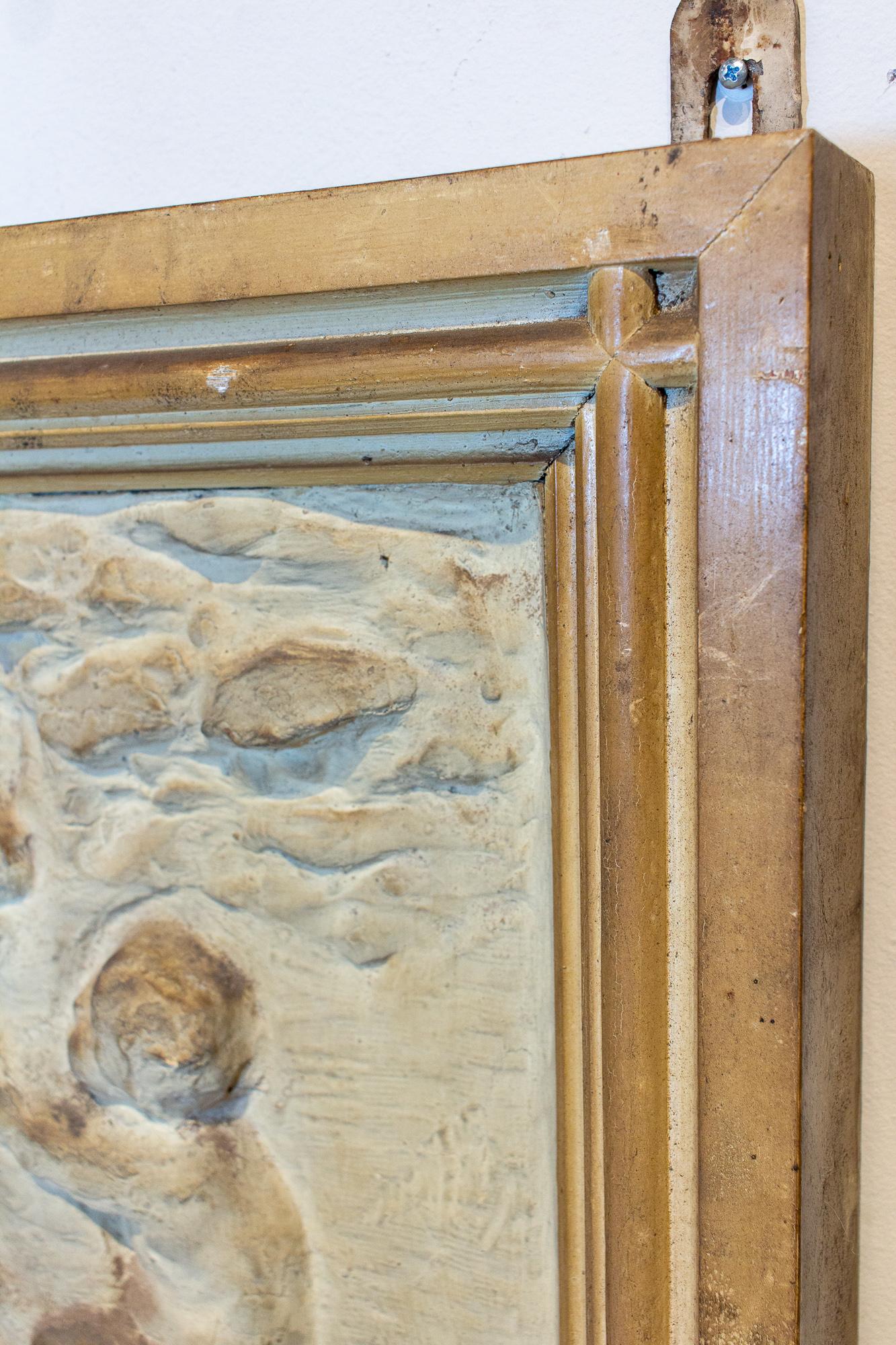 Antique Belgian Plaster Panel with Cherub Imagery 6