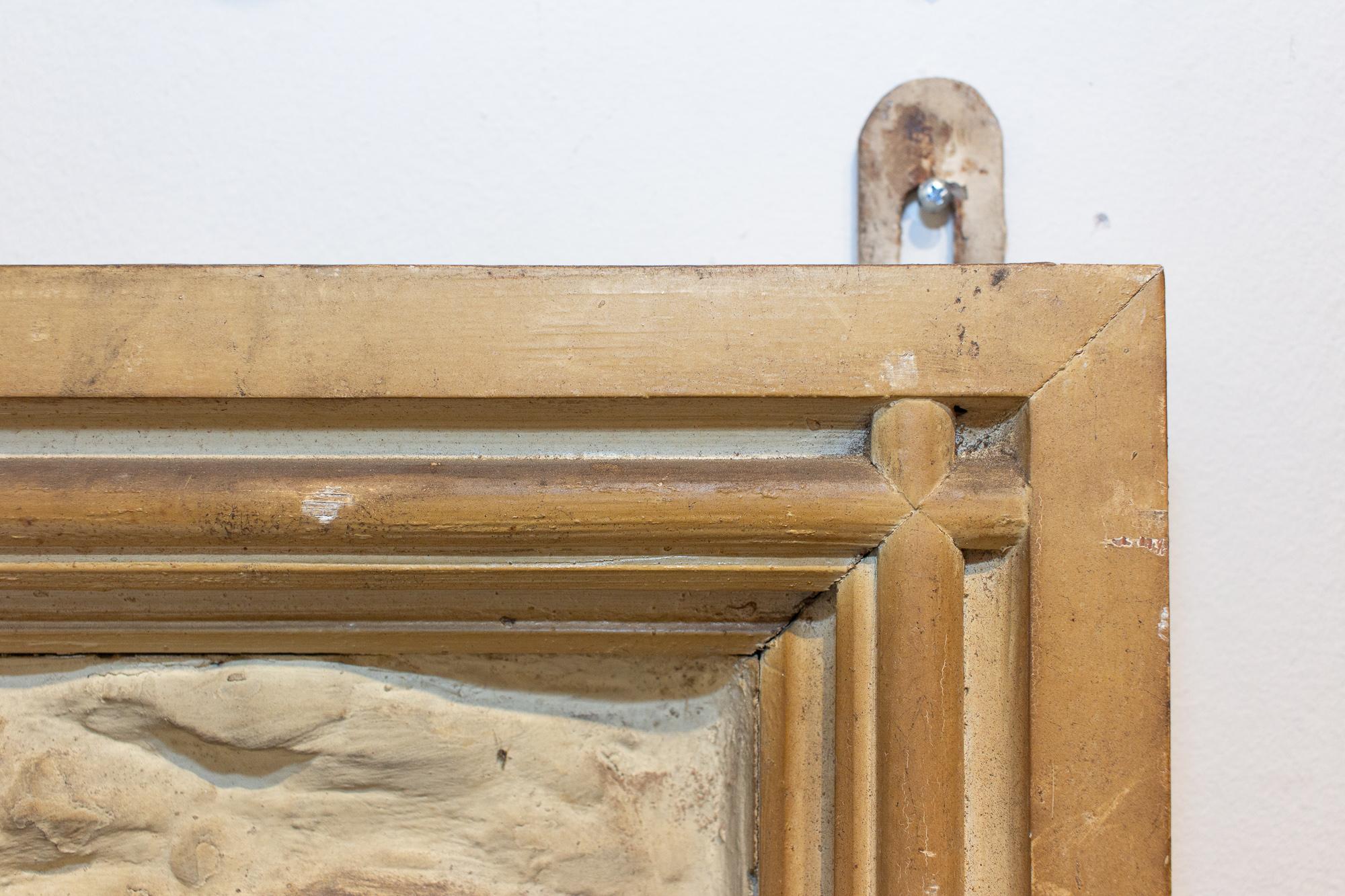 Antique Belgian Plaster Panel with Cherub Imagery 2