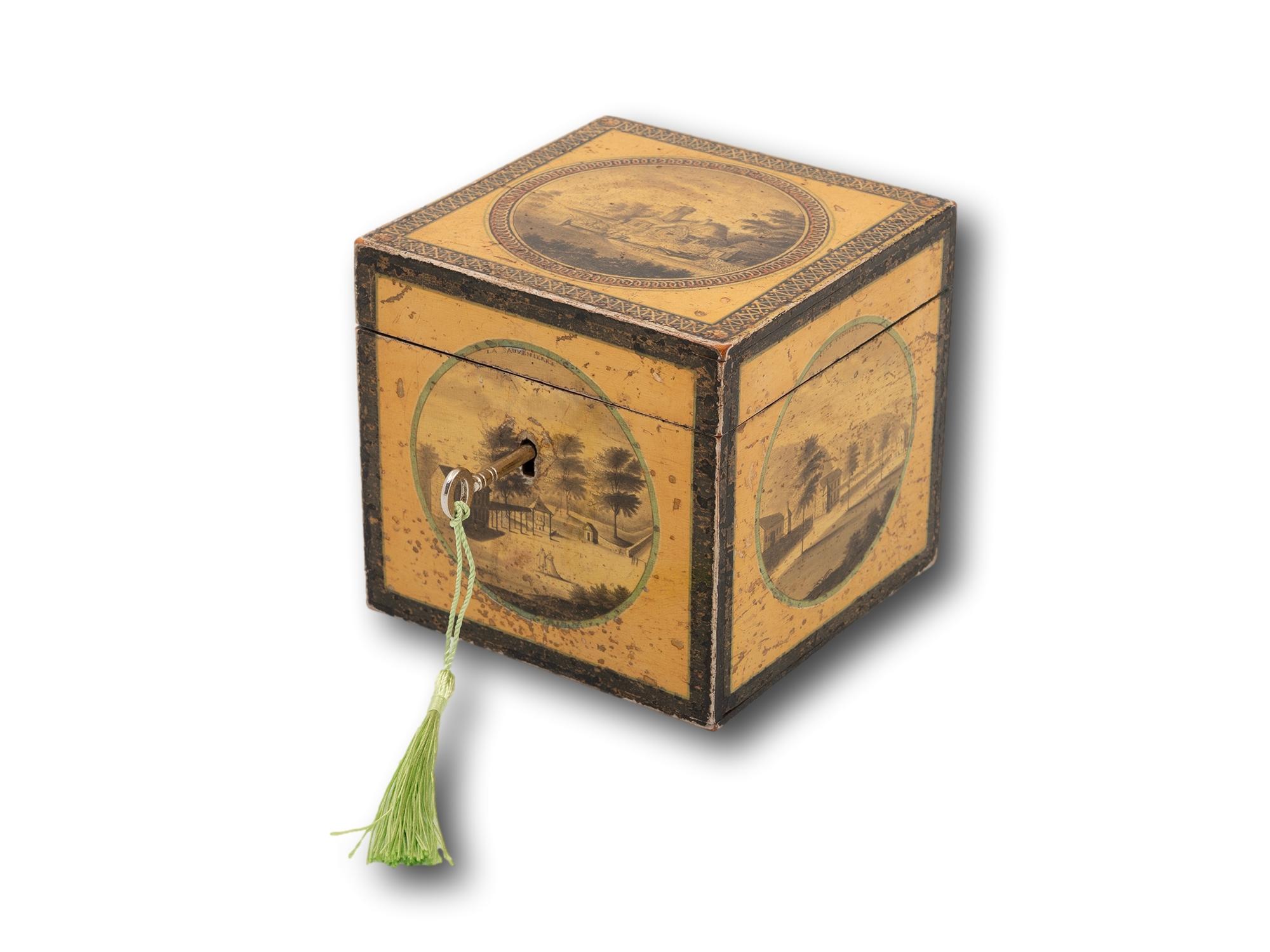 Antique Belgian Spa Tea Caddy In Good Condition For Sale In Northampton, GB