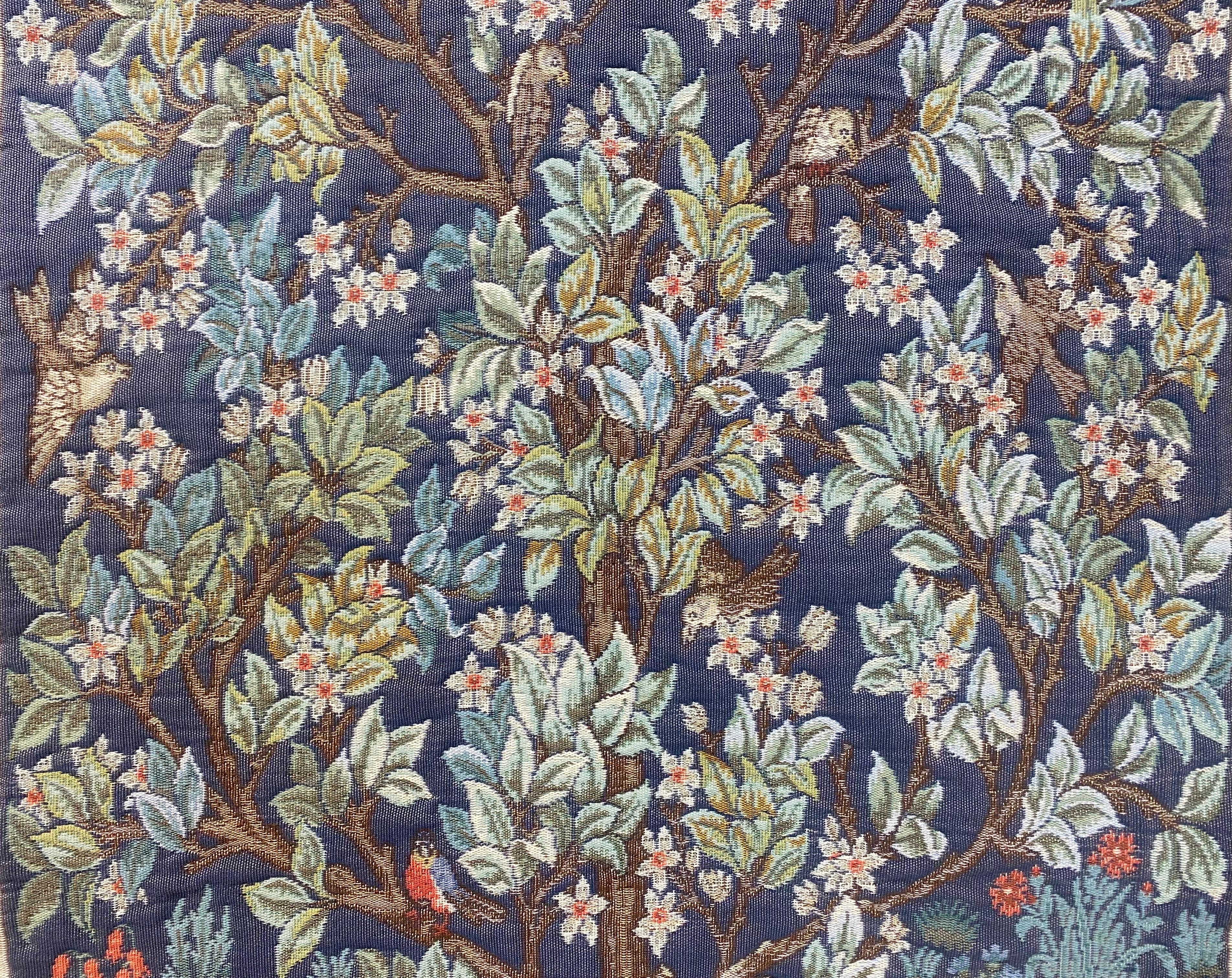 Antique Belgian Tapestry Tree of Life Portiere In Good Condition In Plainview, NY