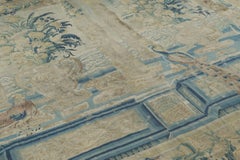 Antique Belgian Tapestry with Garden Landscape and Bird Pictorials - Rug & Kilim