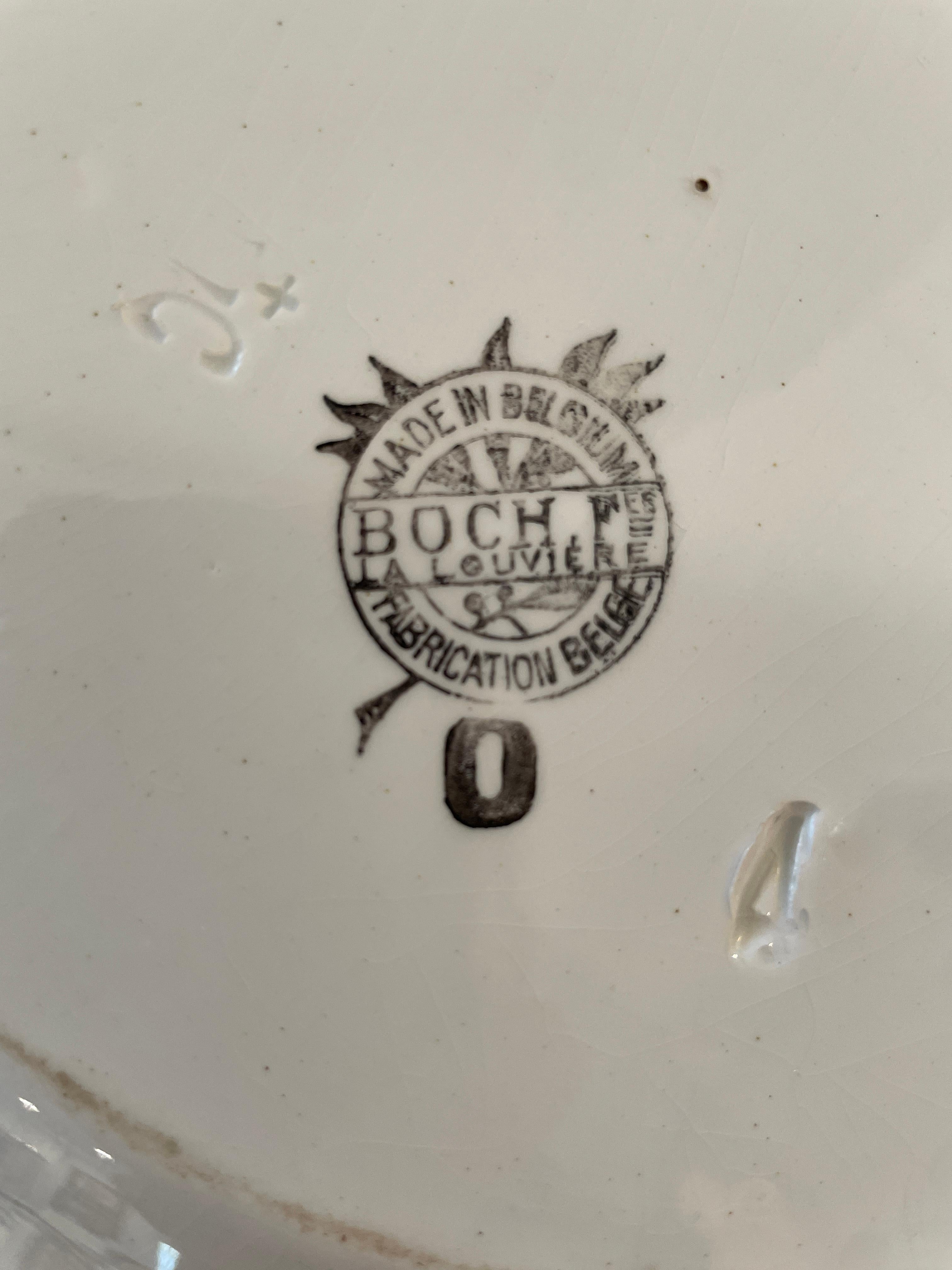Antiguo Plato Belga Blanco de Ironstone con Plato Escurridor en venta 1