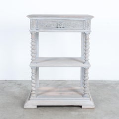 Antique Belgian Whitewashed Console Table