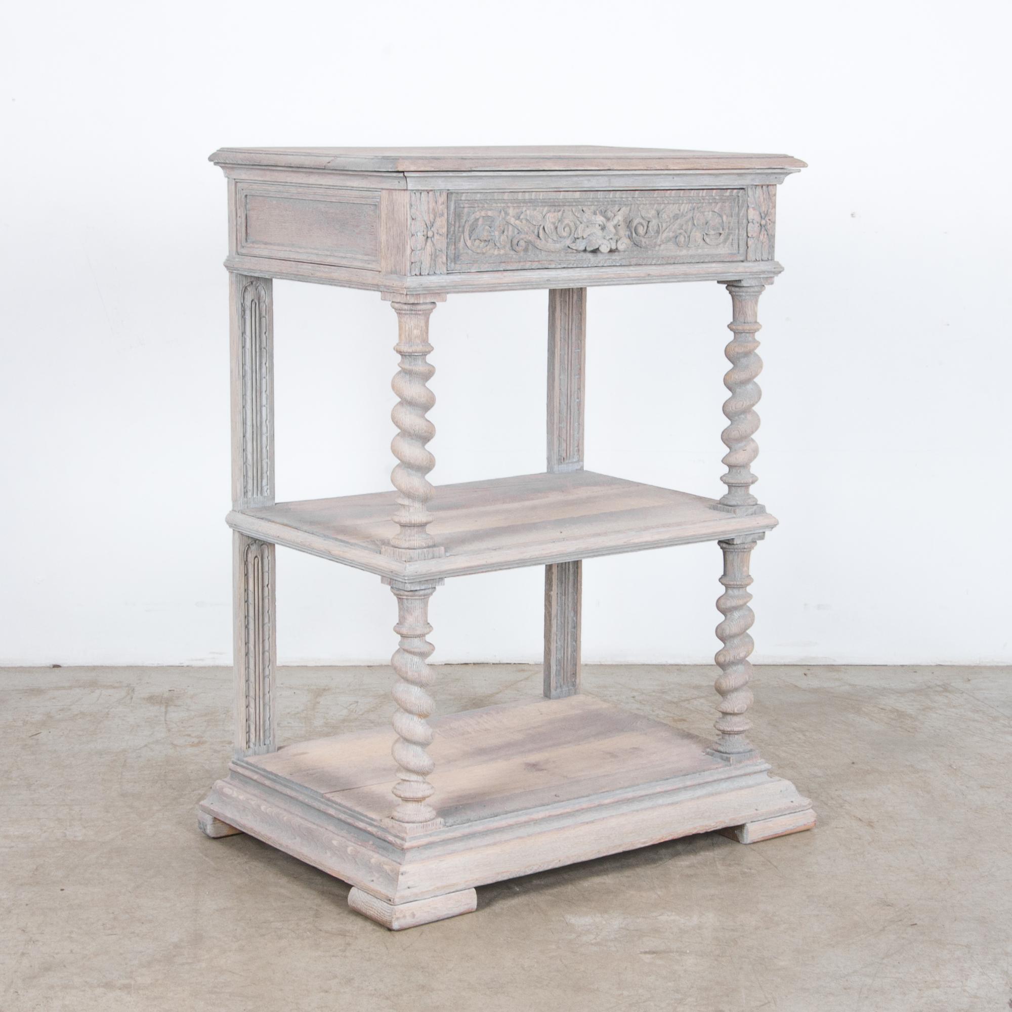 Bleached Antique Belgian Whitewashed Console Table