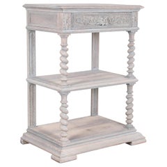 Antique Belgian Whitewashed Console Table