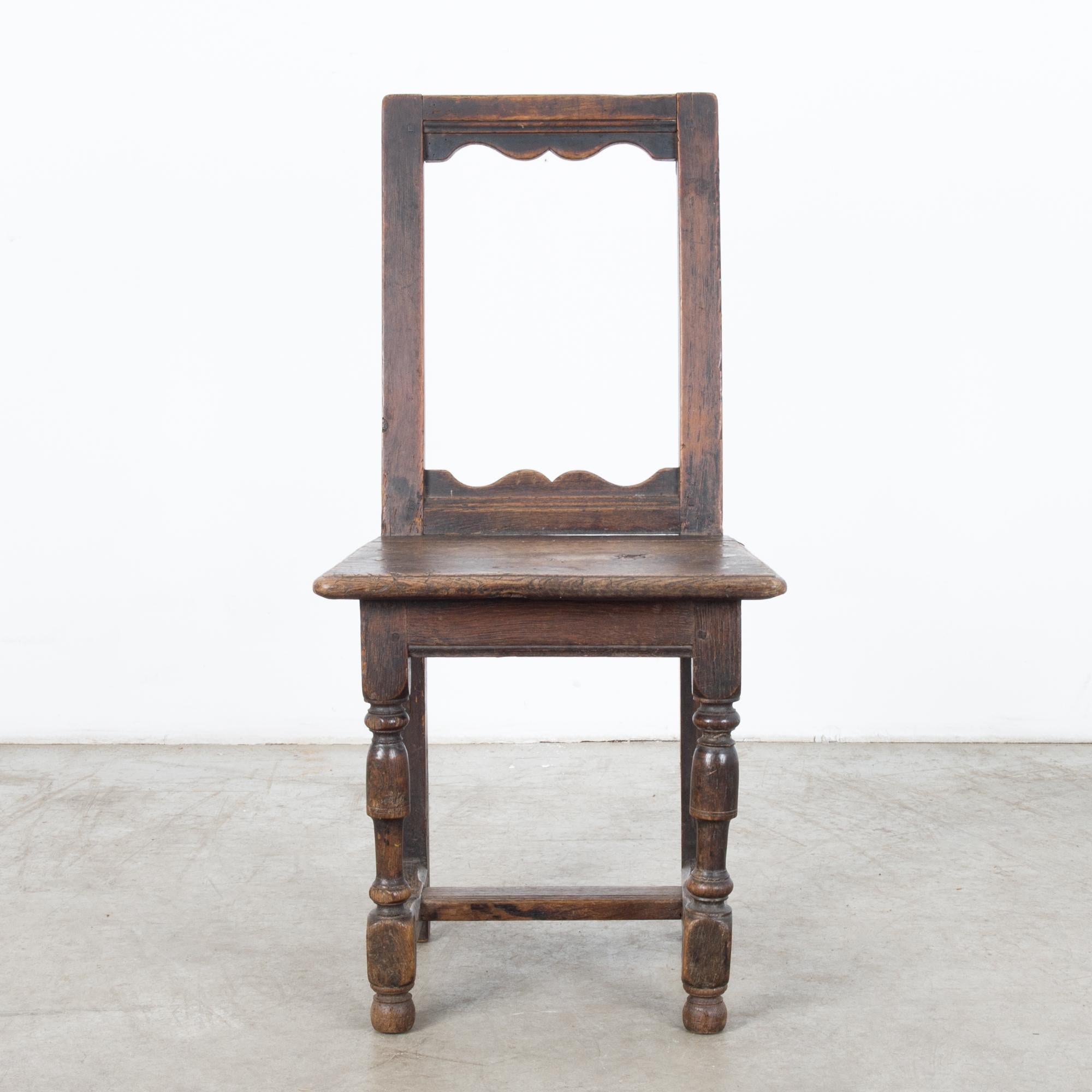 Antique Belgian Wooden Chair 4